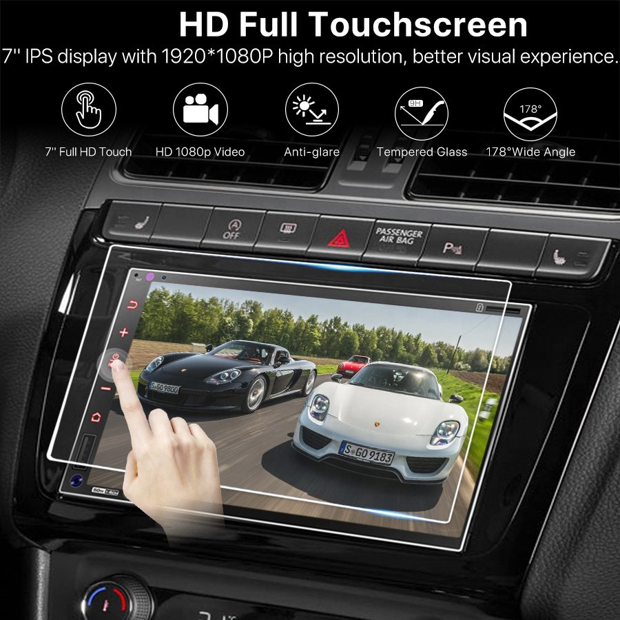 JMC Custom High Quality Car Dvd Player Universal Head Unit Double Din Car Play Android Auto Steering Wheel Control 7 Inch Touch
