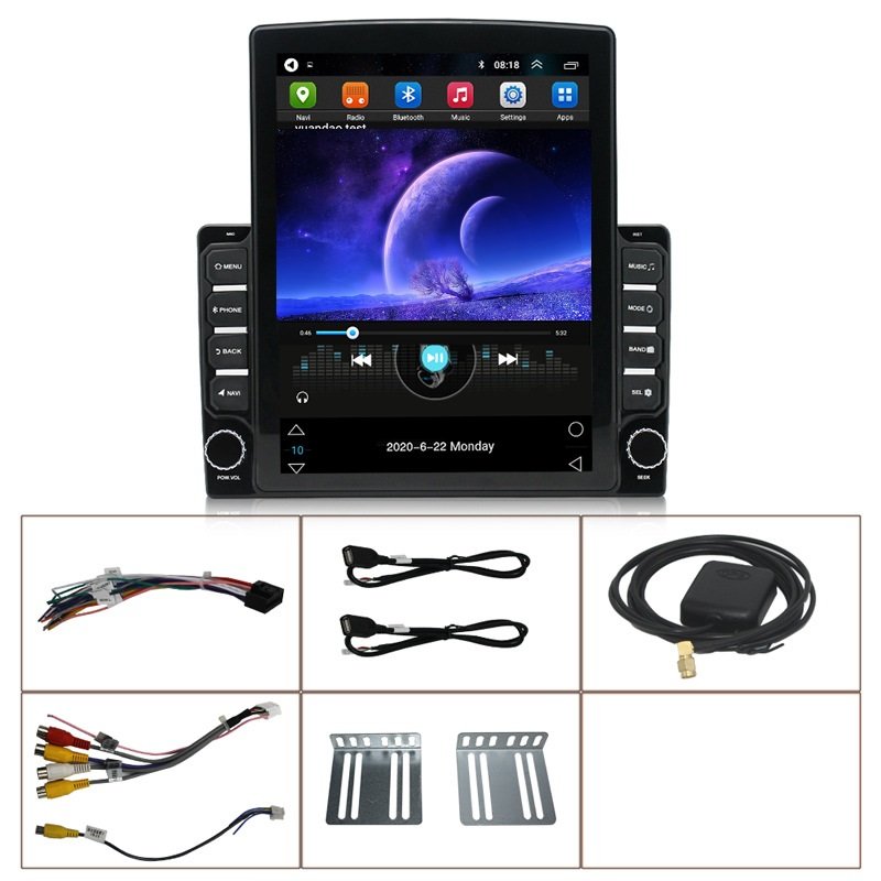 Zmecar 9.7 Inch Vertical Carplay Screen Android Car Dvd Player Autoradio 1+16GB BT FM WIFI GPS Navigation Car Stereo