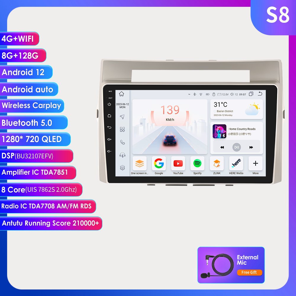 9 Inch Android Car Dvd Player 4G for Toyota Corolla Verso 2004 2005 2006 2007 2008 2009 with Apple Car Play and Navigation & GPS