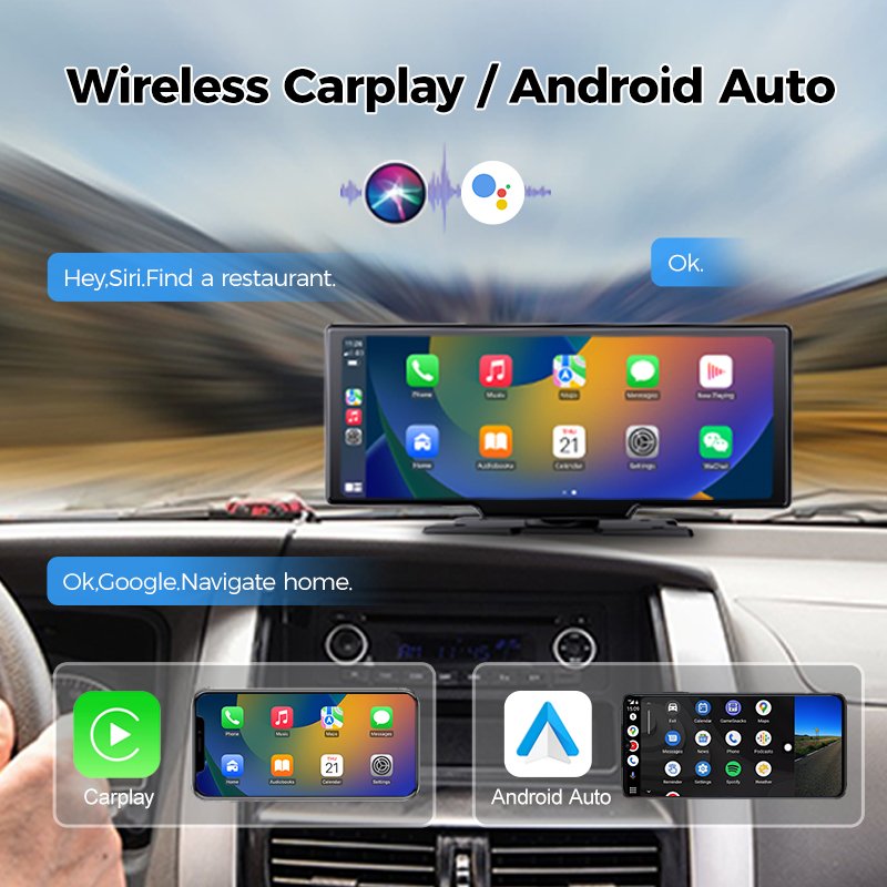 Maustor 2024 New Arrival Car DVD Player 10.26 Inch Capacitive Touch Screen Car Radio Recorder Wireless Carplay