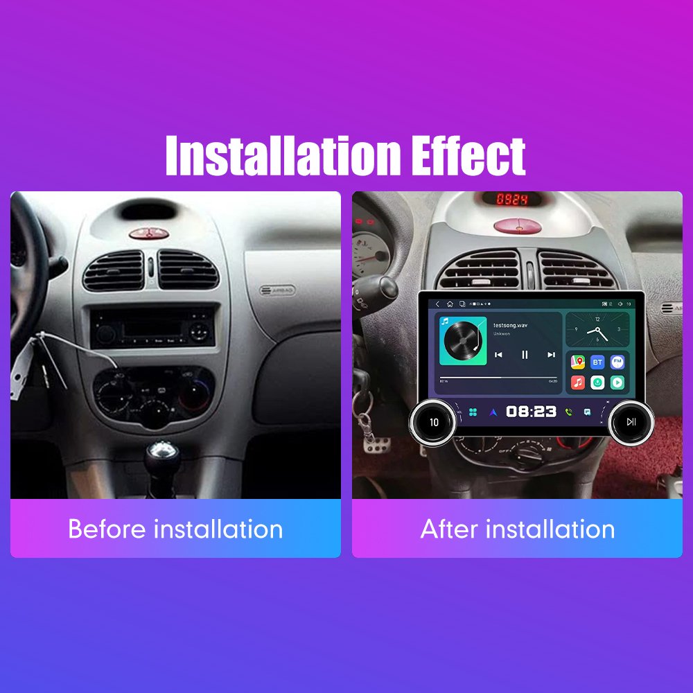 11.8Inch 2Din Android Car Radio For Peugeot 206 2000- 2016 2K QLED Screen Car Stereo Car DVD Player Carplay Android Auto