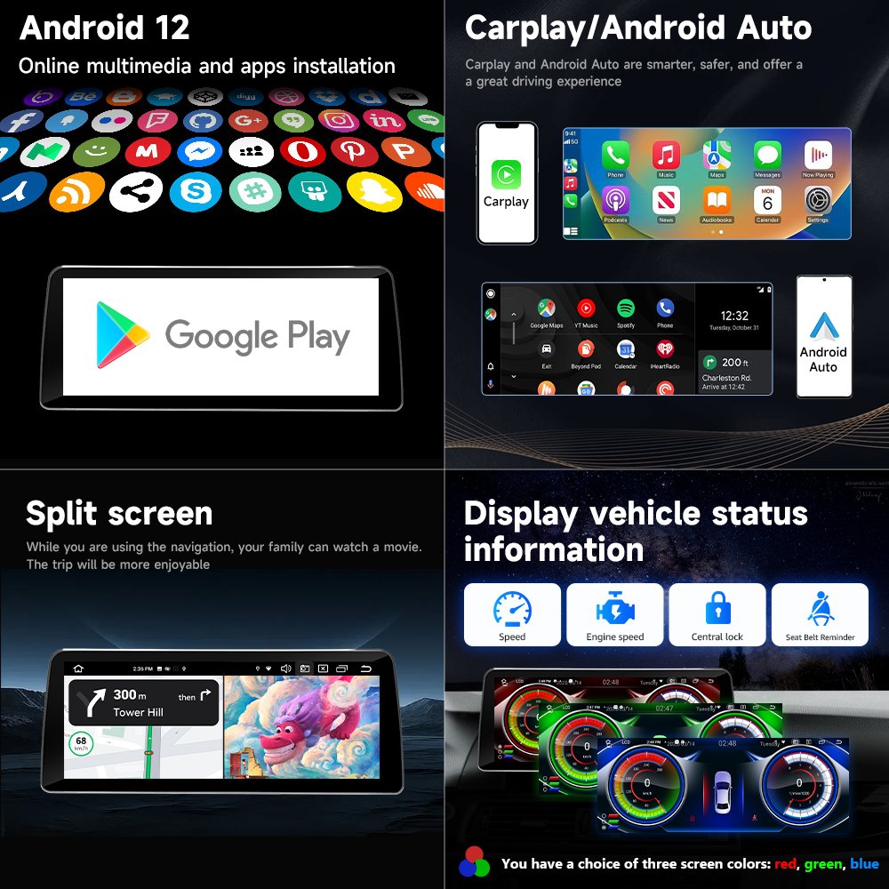 Car Radio 4+64g Navigation Multimedia Car DVD Player Android 12 2016-2017 For BMW X1 F48 2016-2017