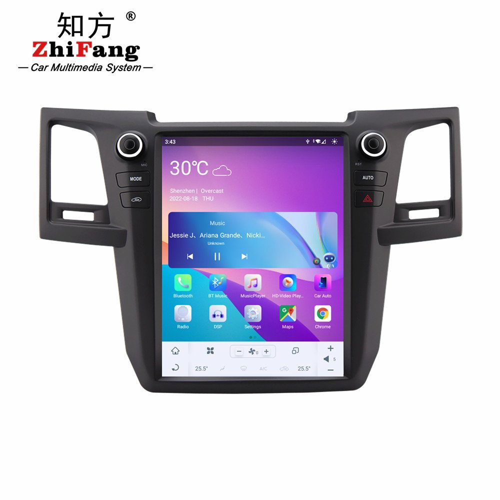 2K Car DVD Player 4G carplay GPS Navigation Car Radio Stereo For Toyota old Hilux fortuner 12.1inch tesla android 11 8/128