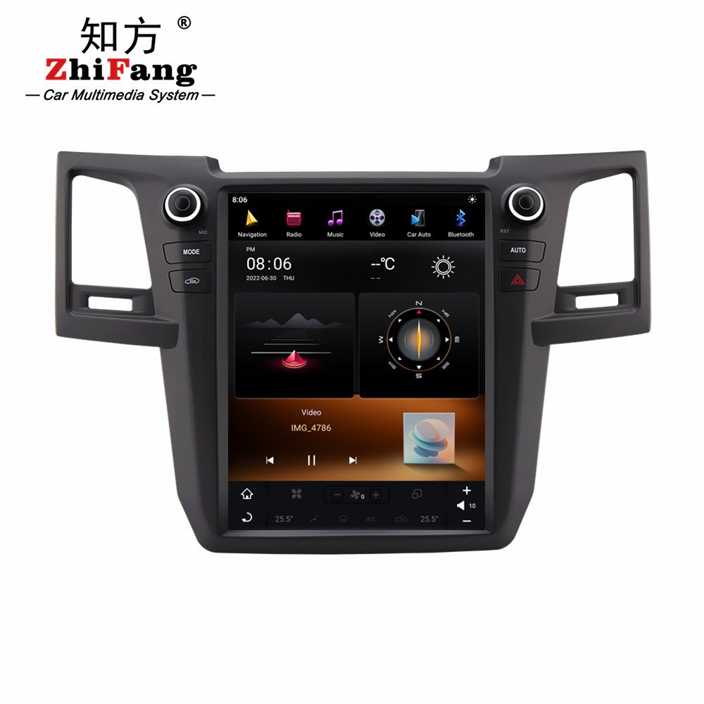 2K Car DVD Player 4G carplay GPS Navigation Car Radio Stereo For Toyota old Hilux fortuner 12.1inch tesla android 11 8/128