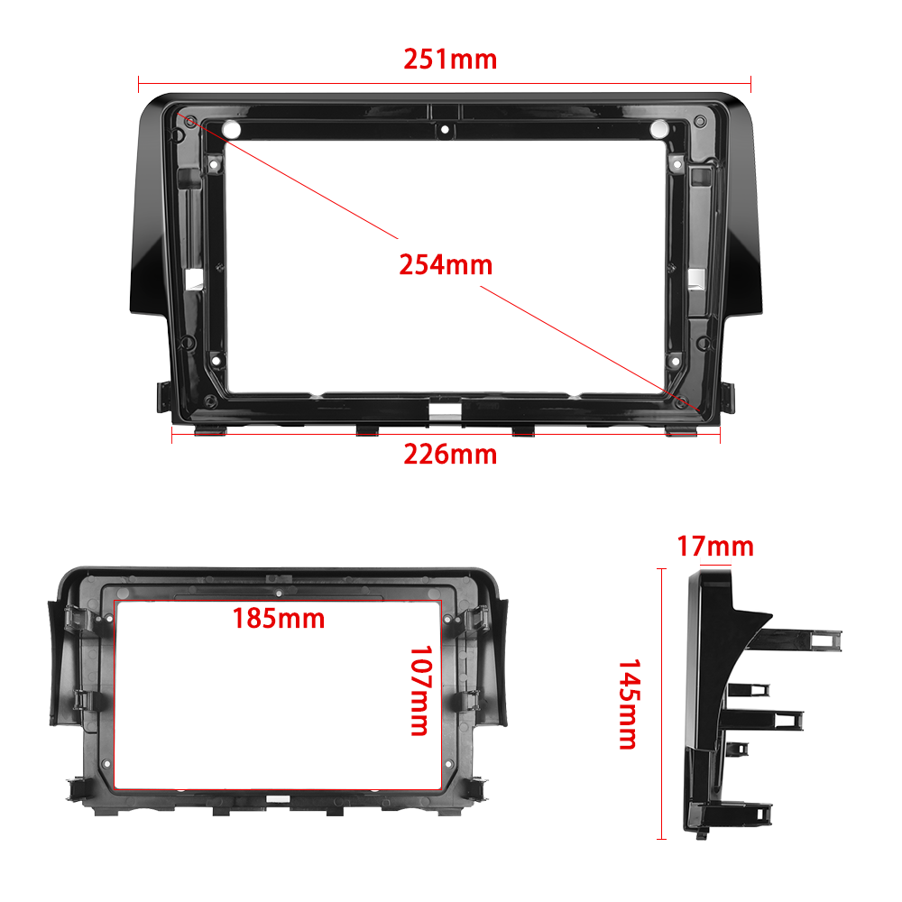 Podofo 9 Inch Double Din Android Car Radio Carplay Android Auto GPS RDS HIFI Support AHD Cam For Honda Civic 2016