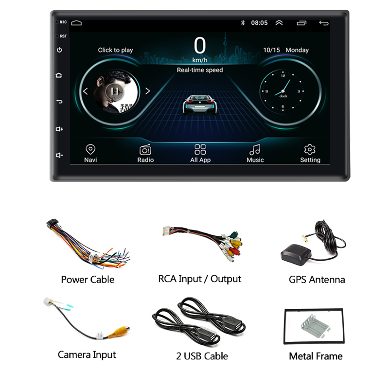 7 inch Double din car video stereo android car dvd player with 360 degree camera version BT/FM/AUX/USB