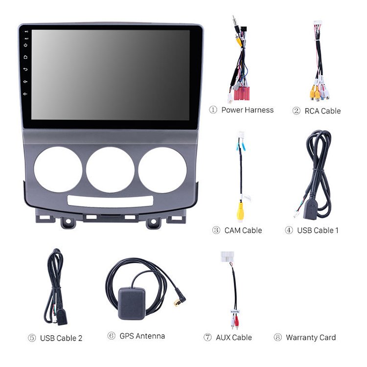 9 Inch For Mazda 5 2005 - 2010 Frame Touch Screen Car Stereo Backup Camera Android Auto Carpldy Multimedia Dvd Player