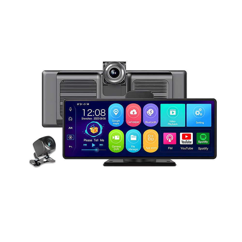 Android 10 10.26 inch portable carplay screen GPS navigation DVR dashcam car mintor wireless carplay link Youtube car dvd player