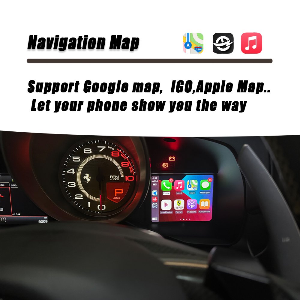 CZT-AUTO Wireless CarPlay Interface For Ferrari F12 F8 488 812 Car DVD Player Mirror Link Radio Navigation Android Auto Kits