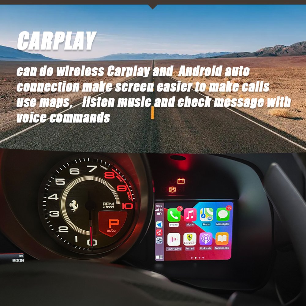CZT-AUTO Wireless CarPlay Interface For Ferrari F12 F8 488 812 Car DVD Player Mirror Link Radio Navigation Android Auto Kits