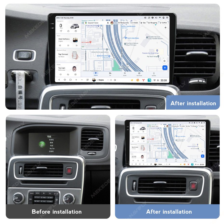 MEKEDE DUDU7 car radio Android 8core 2k touch screen gps navigation For Volvo S60 V60 2011-2020 360 camera TPMS SWC