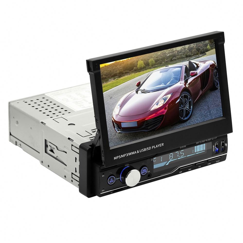 Universal 1din Mp5 Wince Car Radio Mp5 Player Car Dvd Player Retractable 7'' Touch Screen AUX TF BT Car Audio