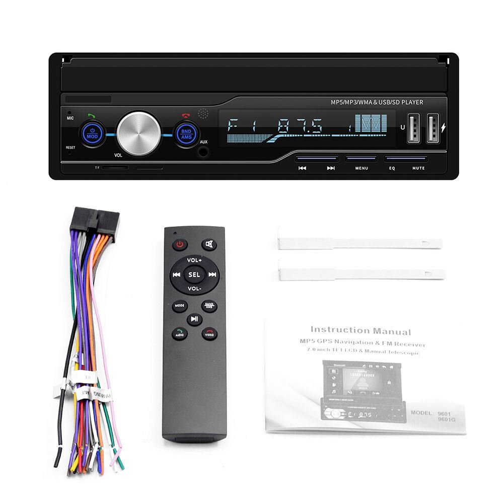 Universal 1din Mp5 Wince Car Radio Mp5 Player Car Dvd Player Retractable 7'' Touch Screen AUX TF BT Car Audio