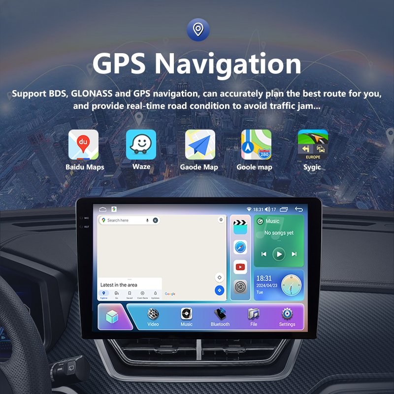 Factory N5 128GB 9 10 Inch Universal Android Car Stereo BT DSP Radio 2.5D 2K QLED Touch Screen Multimedia Player GPS Navigation