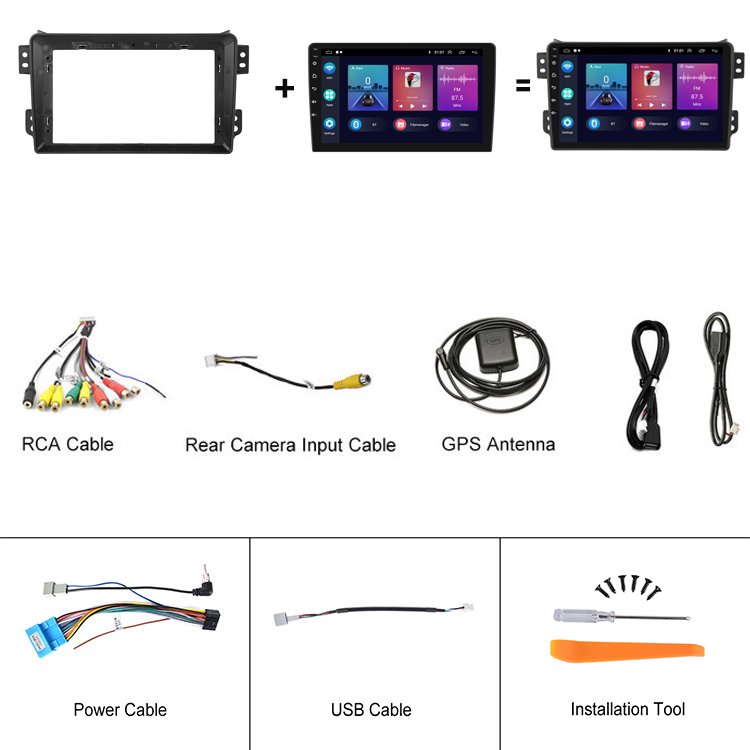 Podofo 9'' 2 din Android Car Radio For SUZUKI Splash/RITZ 2008 Stereo Autoradio Manufacturer Carplay Android Auto Wifi HIFI BT