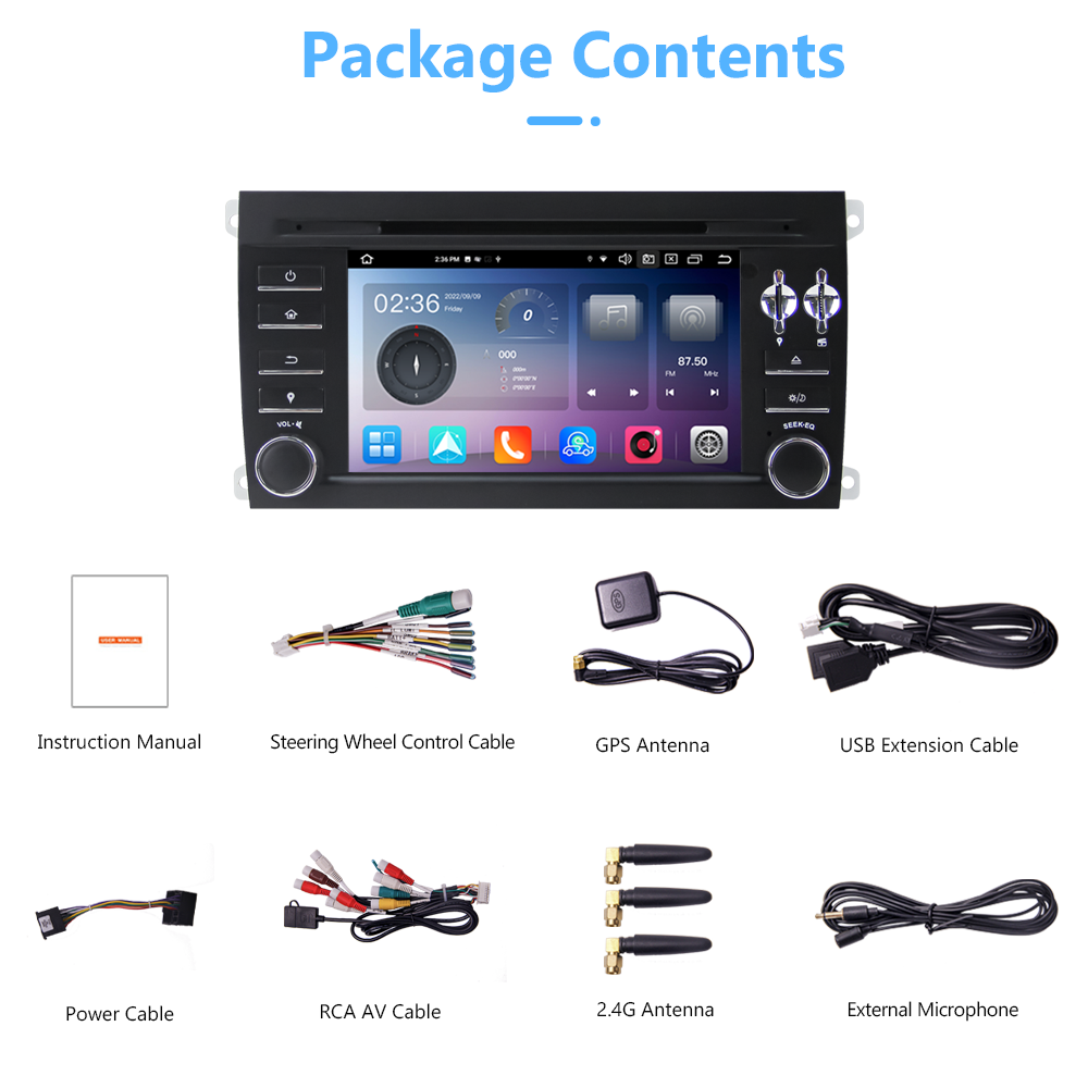 8+128G Android Navigation & GPS 4G Car DVD Player For Porsche Cayenne 2004 2005 2006 2007 2008 2009 2010 2011 2012 touch screen