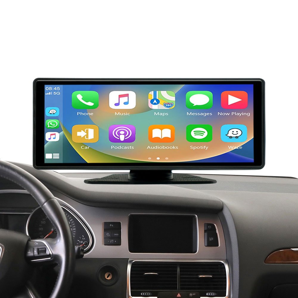 portable mobile carplay screen 9.36 inch touch screen car radio F133 chipset AHD FM transmitter wired / wireless carplay link