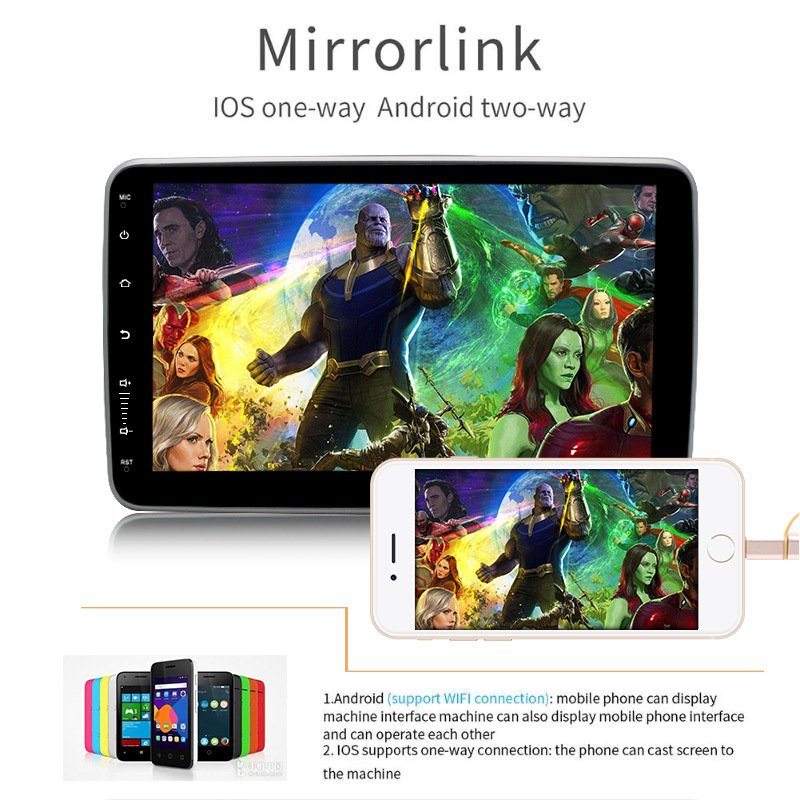 Auto radio1 Din 10 " Rotatable WIFI Android Table Car Radio Stereo Touch Screen Car Dvd Player System Gps Navigation Multimedia