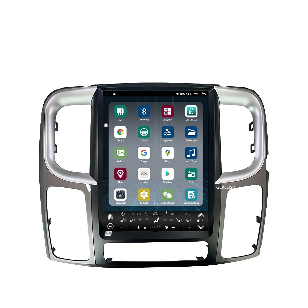 Gerllish 13 " Vertical Screen Tesla Style Android Car multimedia Player For Dodge Ram 1500 Stereo GPS Carplay 2012-2018