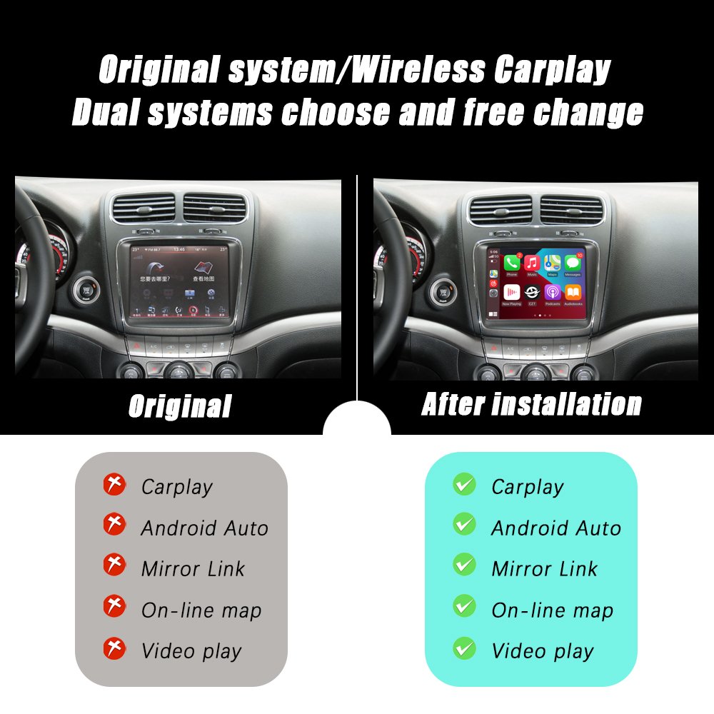 Wireless Apple Carplay For Dodge Journey 2013-2016 Radio Car DVD Player Mirror Link Android Auto GPS Navigation