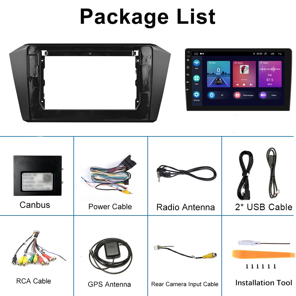 Podofo 10.1" Android Car Radio For VW Magotan 2016 2017 Autoradio Carplay Android Auto GPS Wifi Hifi Audio FM RDS