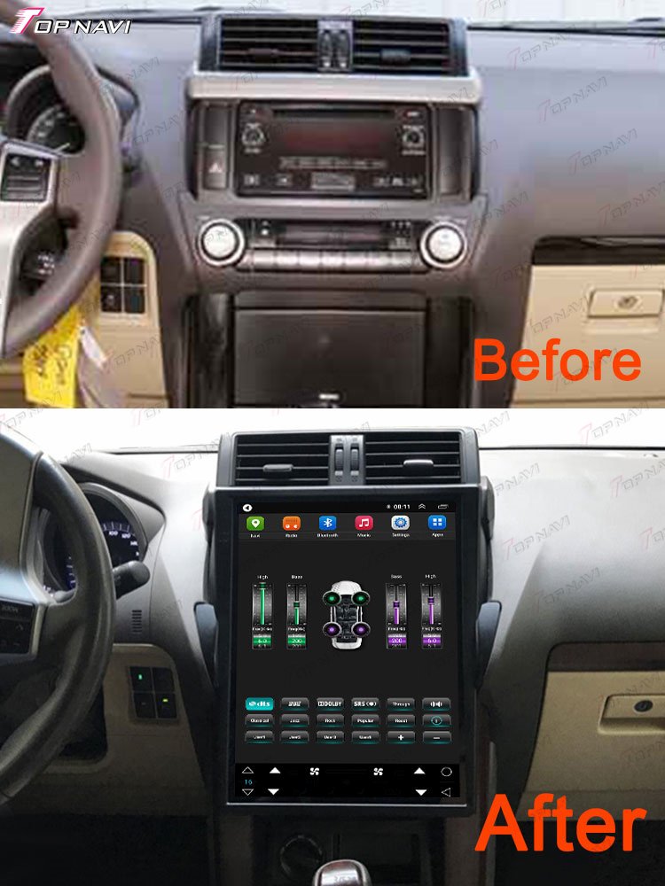 15.1 Inch Toyota Prado 2014-2017 Car Radio with GPS & DSP 4+64G Car Play Multimedia Android Touch Screen Car DVD Player