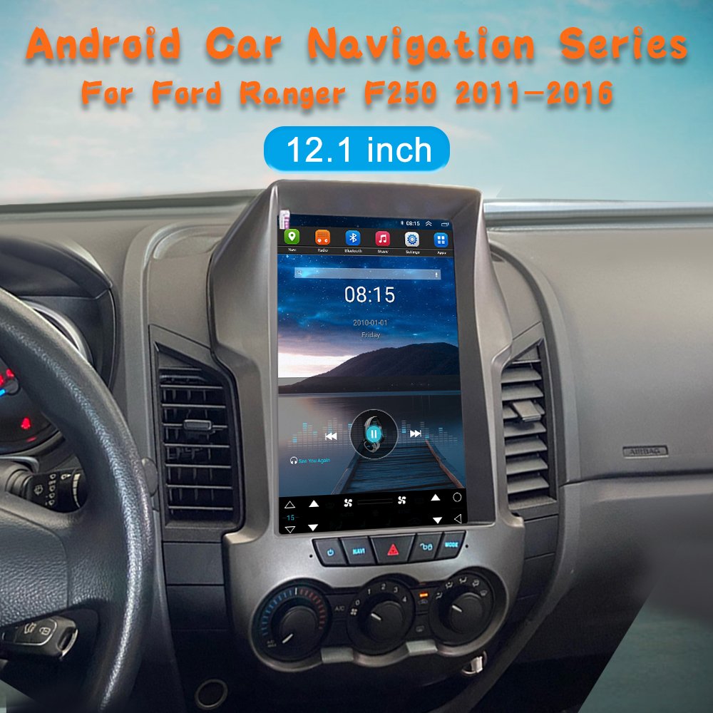 Style Like Tesla Screen 12.1Inch 2+32GB Car Multimedia Player For Ford 2011 - 2016 Regret F250 GPS Navigation Android Radio Car