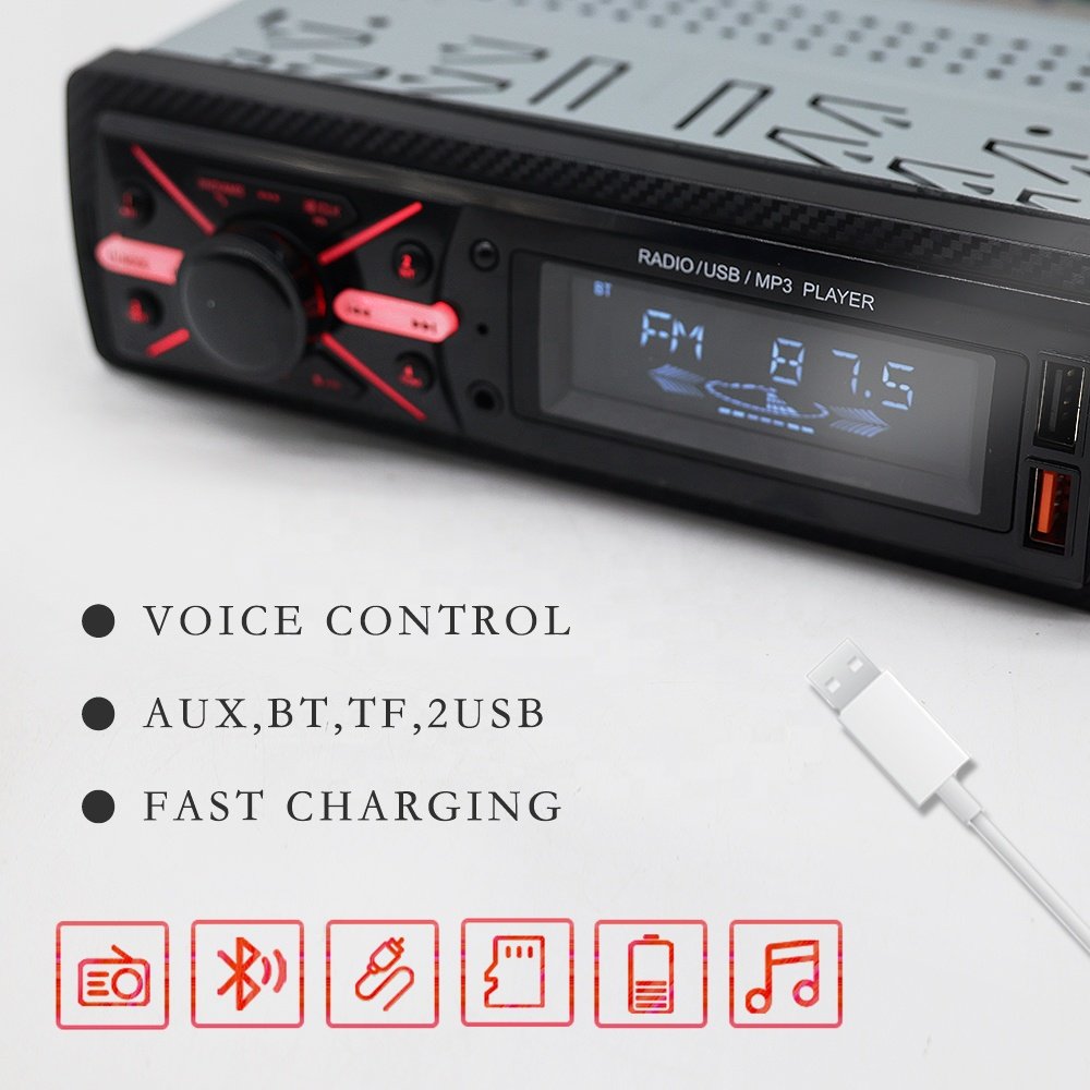 Low price 950 fixed panel 7388ic single din wireless handsfree car mp3 player car stereo