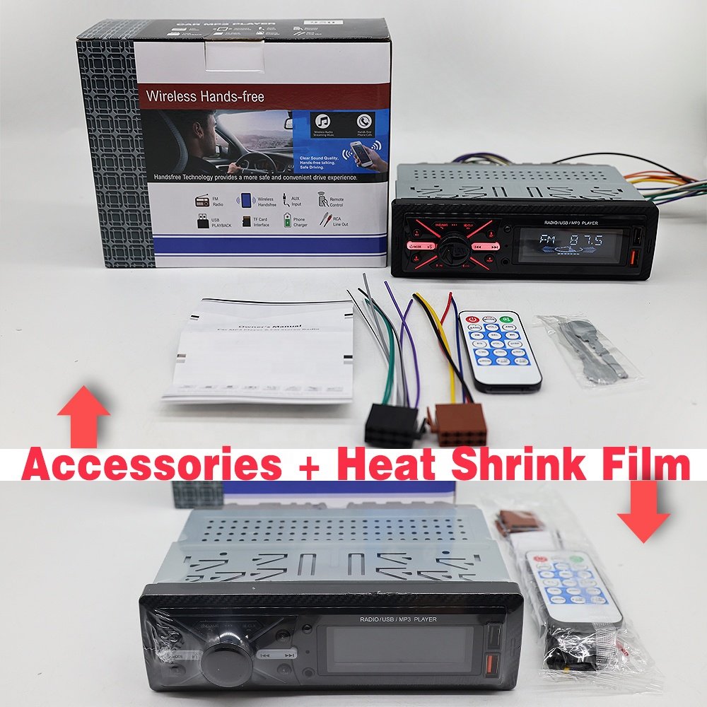 Low price 950 fixed panel 7388ic single din wireless handsfree car mp3 player car stereo