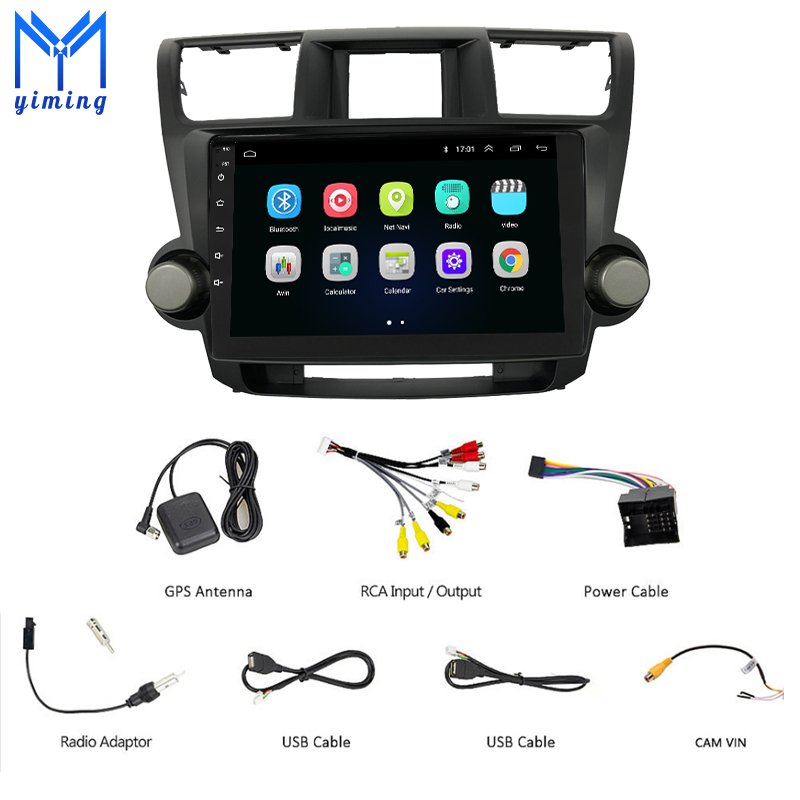 touch screen car dvd player for Toyota highlander 2009-2014 wifi,mirror-link,carplay,dvr,Games,Dual Zone,SWC