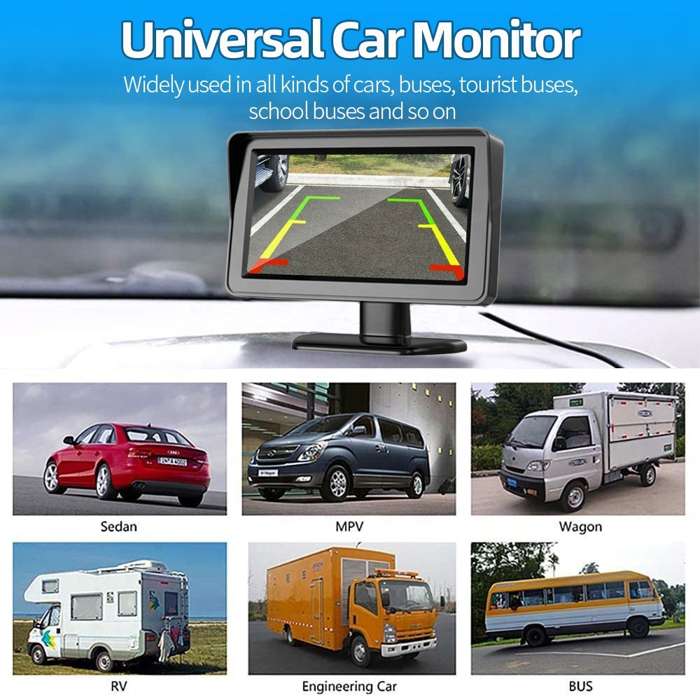 4.3inch 12V Car Parking Rear View System Rear View Camera Monitor Screen for Rearview