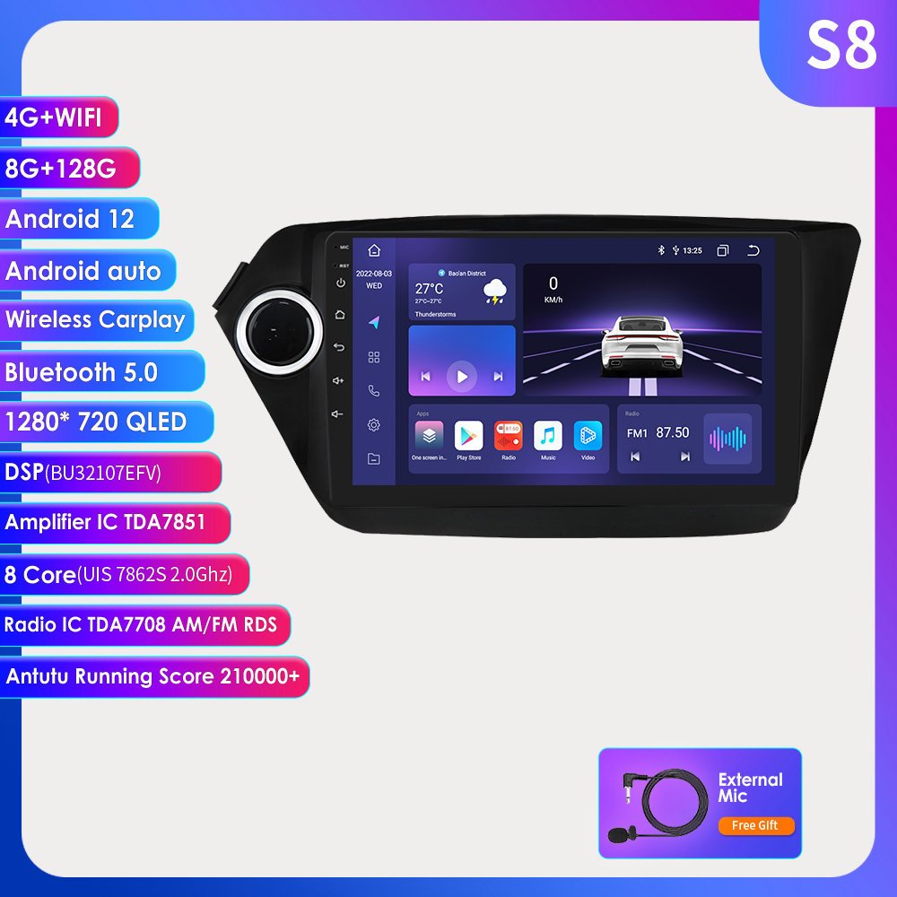 Apple Car Play Navigation GPS 4G Android 9 Inch Car Dvd Player For KIA K2 RIO 3 2011 2012 2013 2014 2015
