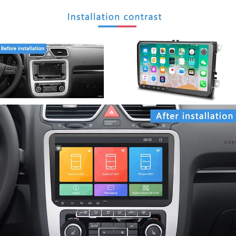 (EU Stock) Podofo 9" 2+16G Android 13 Car Radio Stereo GPS Wifi BT For VW/Volkswagen/Skoda/Octavia/Golf/Touran/Passat/Jetta