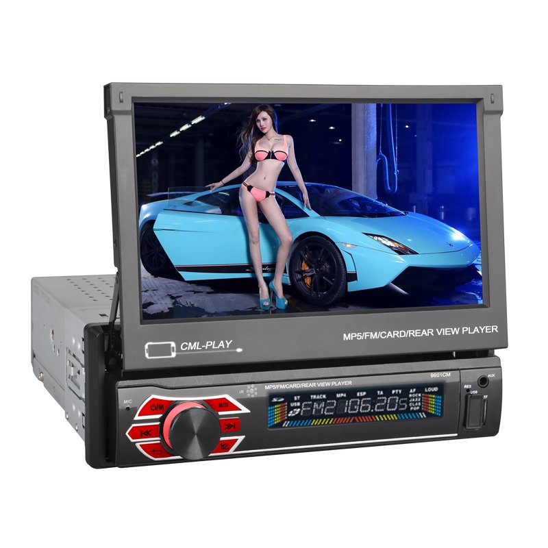 car multimedia player 7inch auto retractable MP5 car stereo video radio dvd player