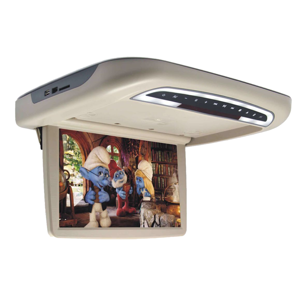 Hot sale 12.1 inch Motorized roof mount monitor flip down car monitor with DVD MP5 player