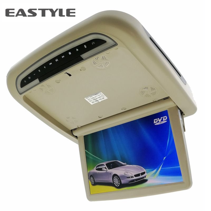 Hot sale 12.1 inch Motorized roof mount monitor flip down car monitor with DVD MP5 player