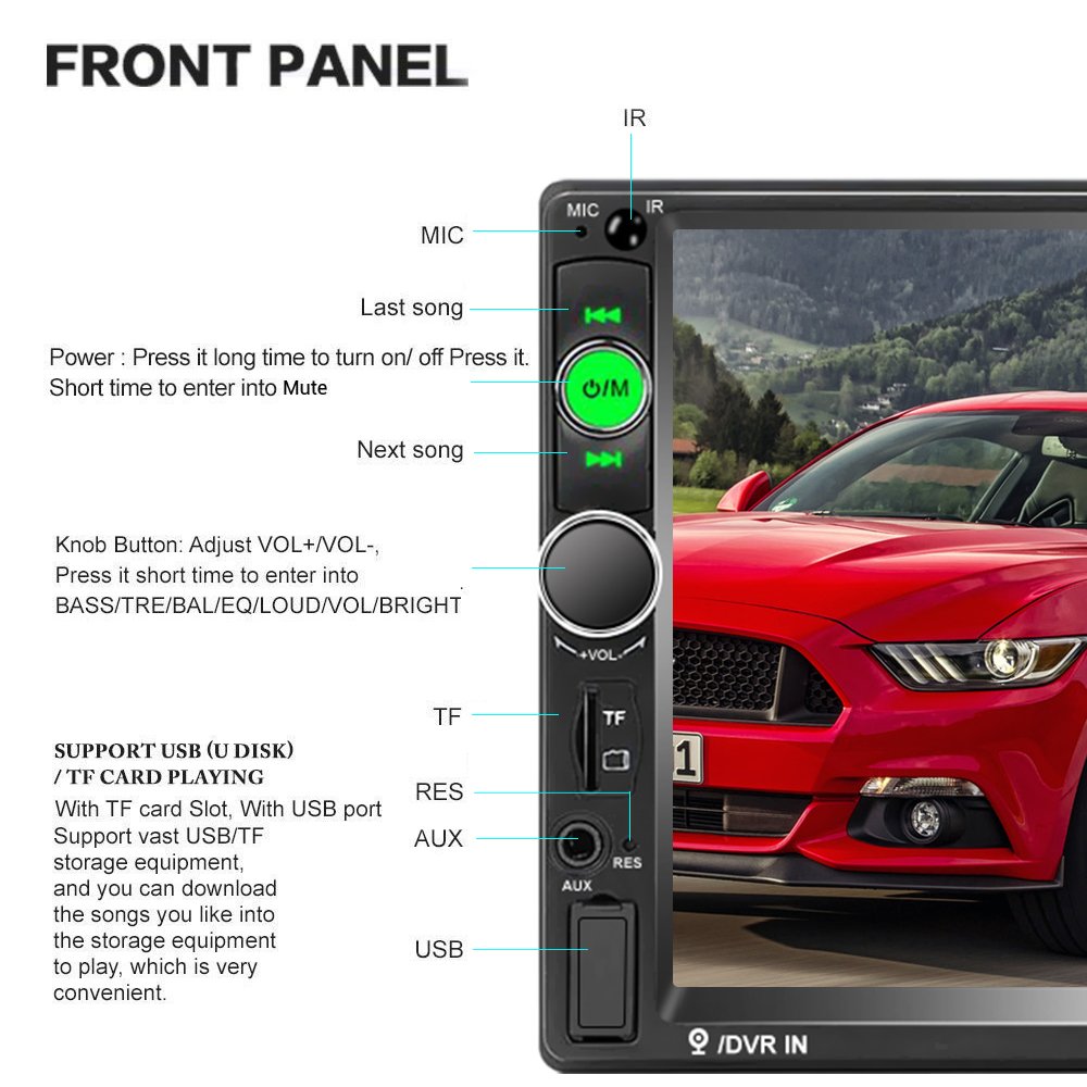 wholesales 2 din 7010b auto car de carro GPS navigation multimedia dvd car stereo radio player