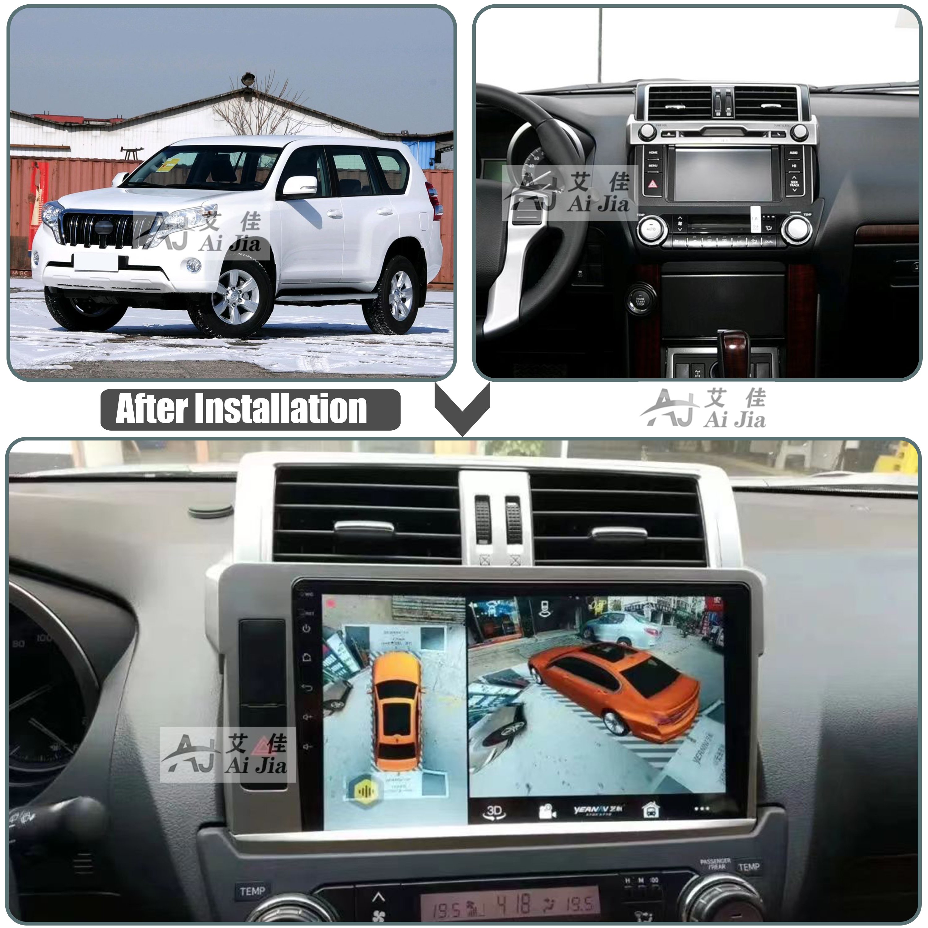 Aijia 10.1inch Car Radio Double Din Car DVD Player For 2014-2017 TOYOTA PRADO/120 Android Navigation Multimedia Car Radio