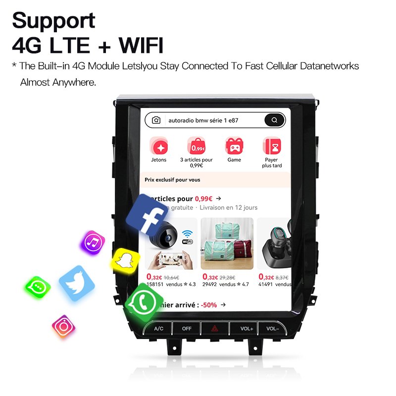 12.1" Vertical Tesla Screen Car Radio GPS Navigation For Toyota Land Cruiser LC200 2016-2021 Multimedia Video Player Carplay BT