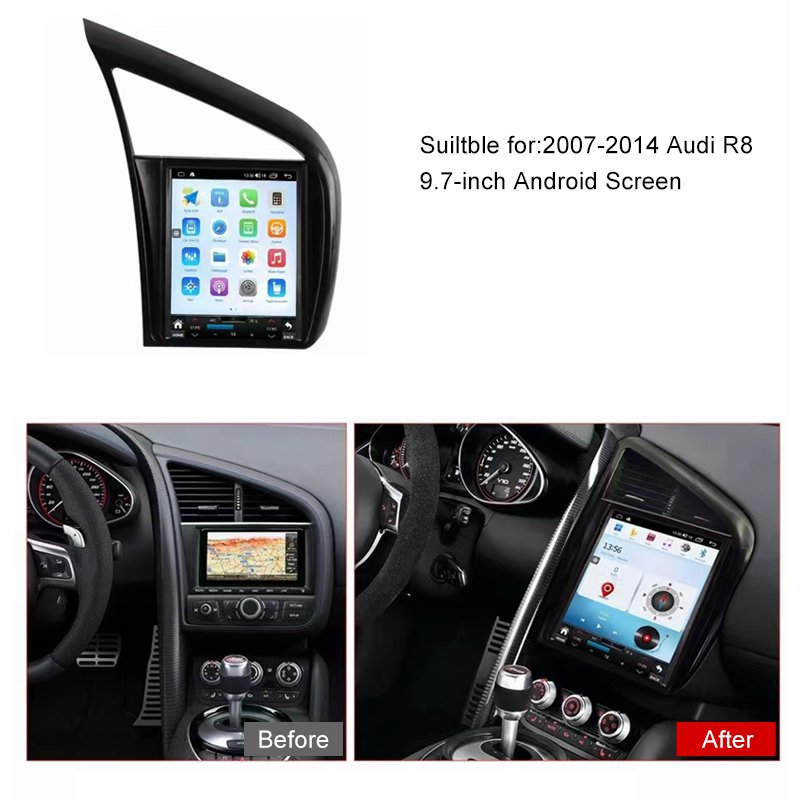 12.3 inch dvd car radio stereo android 11 touch screen multimedia player carplay gps navigation For Audi R8 2007-2014