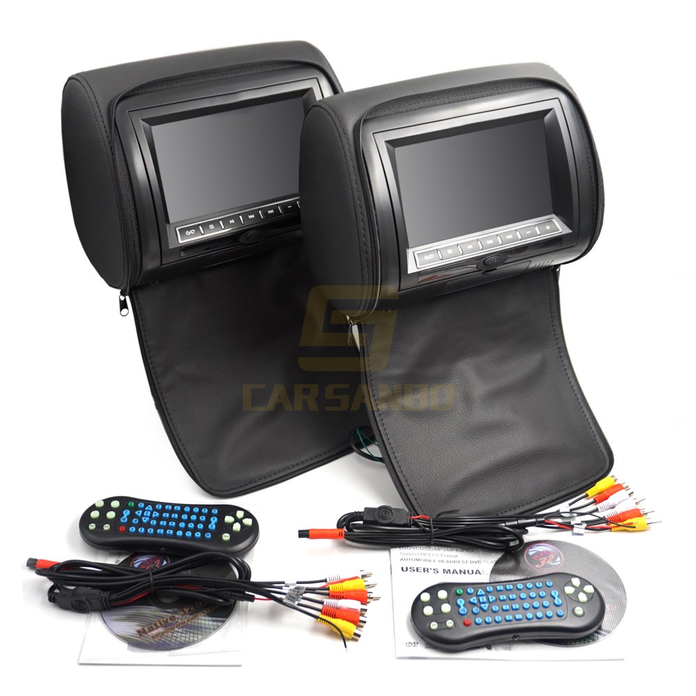 Best choose HR7718C 7 inch Car Headrest DVD player with zipper