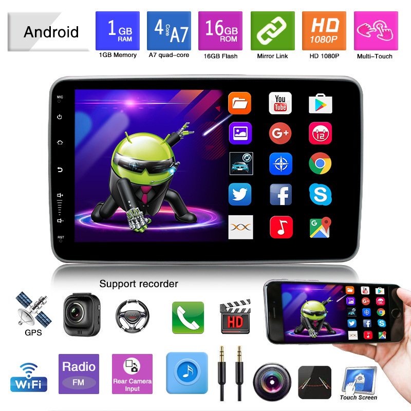 10.1 Inch Universal Car DVD Player 360 Degree Rotating Screen GPS Navigation Video Android Car DVD Player With WIFI