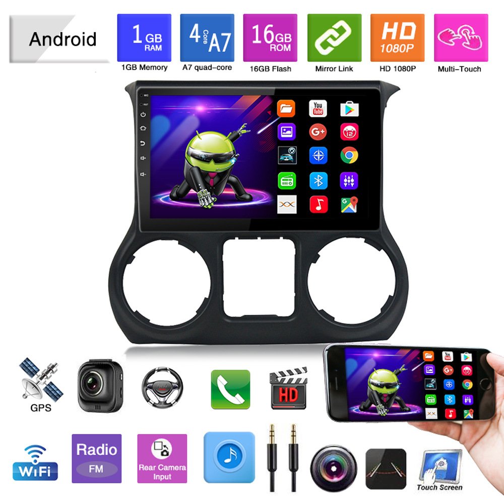 GPS Navigation Android 2din Touch Screen Car dvd Player Multimedia Player Head Unit For Jeep Wrangler 3 JK 2011 2012 2013 2014