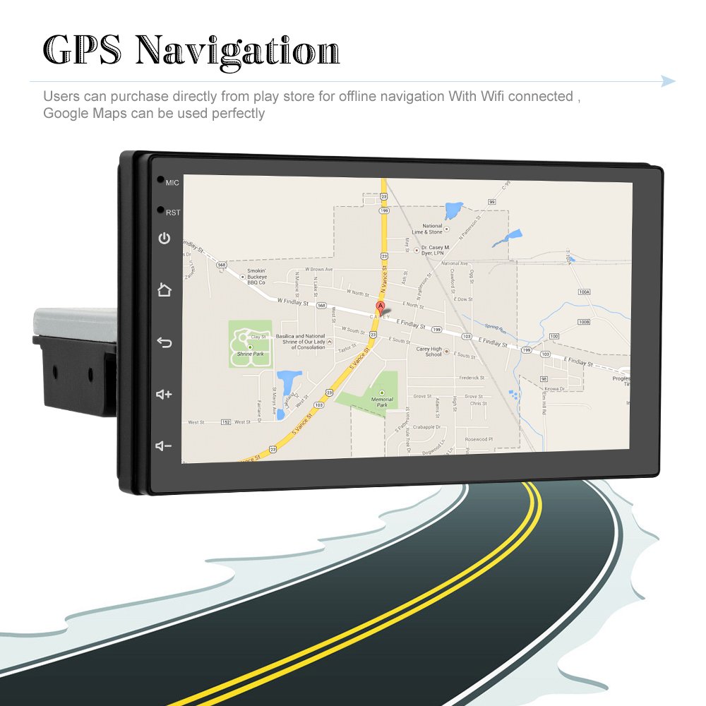Podofo 1 Din Android Car Stereo 7'' Car Radio Autoradio GPS Navigation WIFI BT FM 2.5D Touch Screen Factory Price Dropshipping