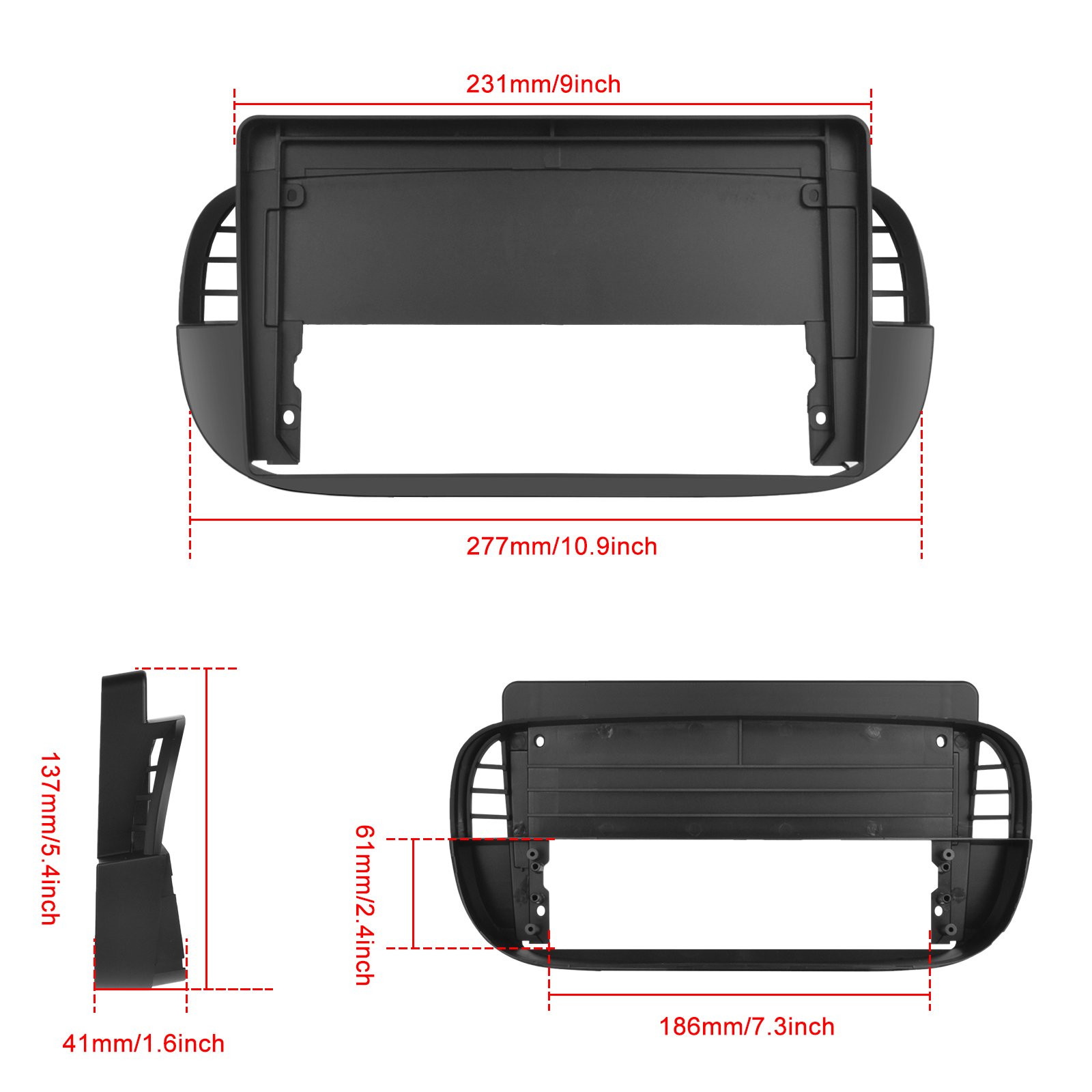 Podofo Double Din 9 Inch Android Car Radio Wireless Carplay Android Auto GPS Support AHD Camera For FIAT 500 2007-2015 OEM