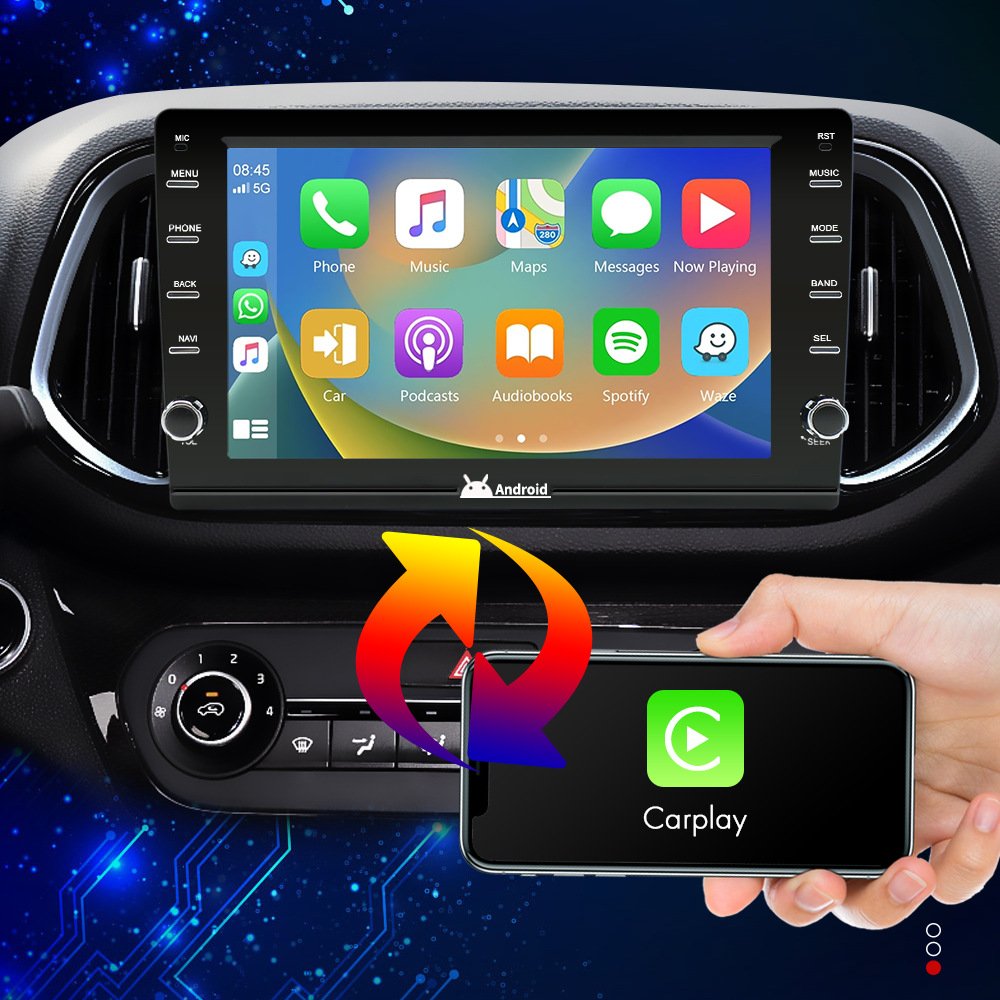 89-Inch New Android Car Navigator GPS Stereo Universal Machine Physical Button Double Knob Dashboard Mini Brand Wireless Carplay