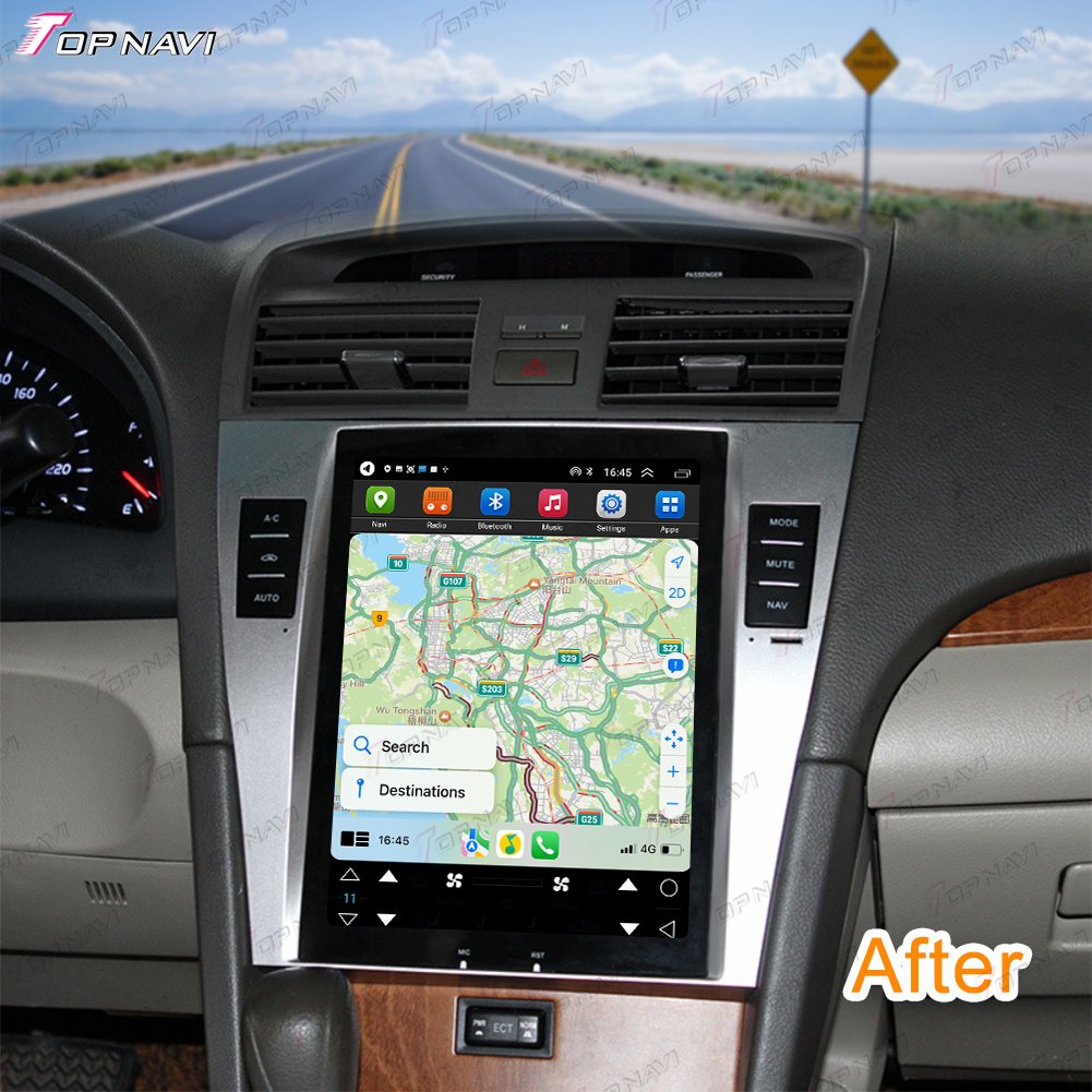 10.4 Inch Android Auto Radio Touch Screen Car DVD Player with GPS Navigator and Backup Camera for Toyota Camry 2008-2011