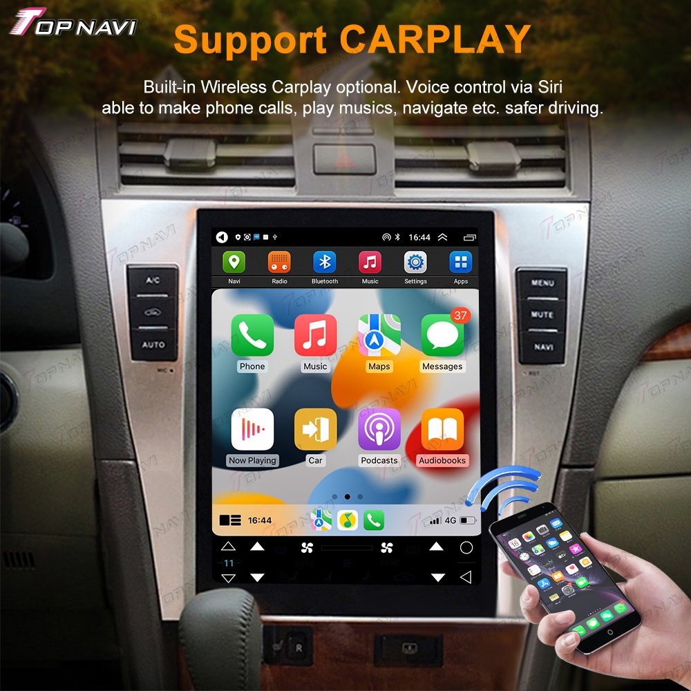 10.4 Inch Android Auto Radio Touch Screen Car DVD Player with GPS Navigator and Backup Camera for Toyota Camry 2008-2011