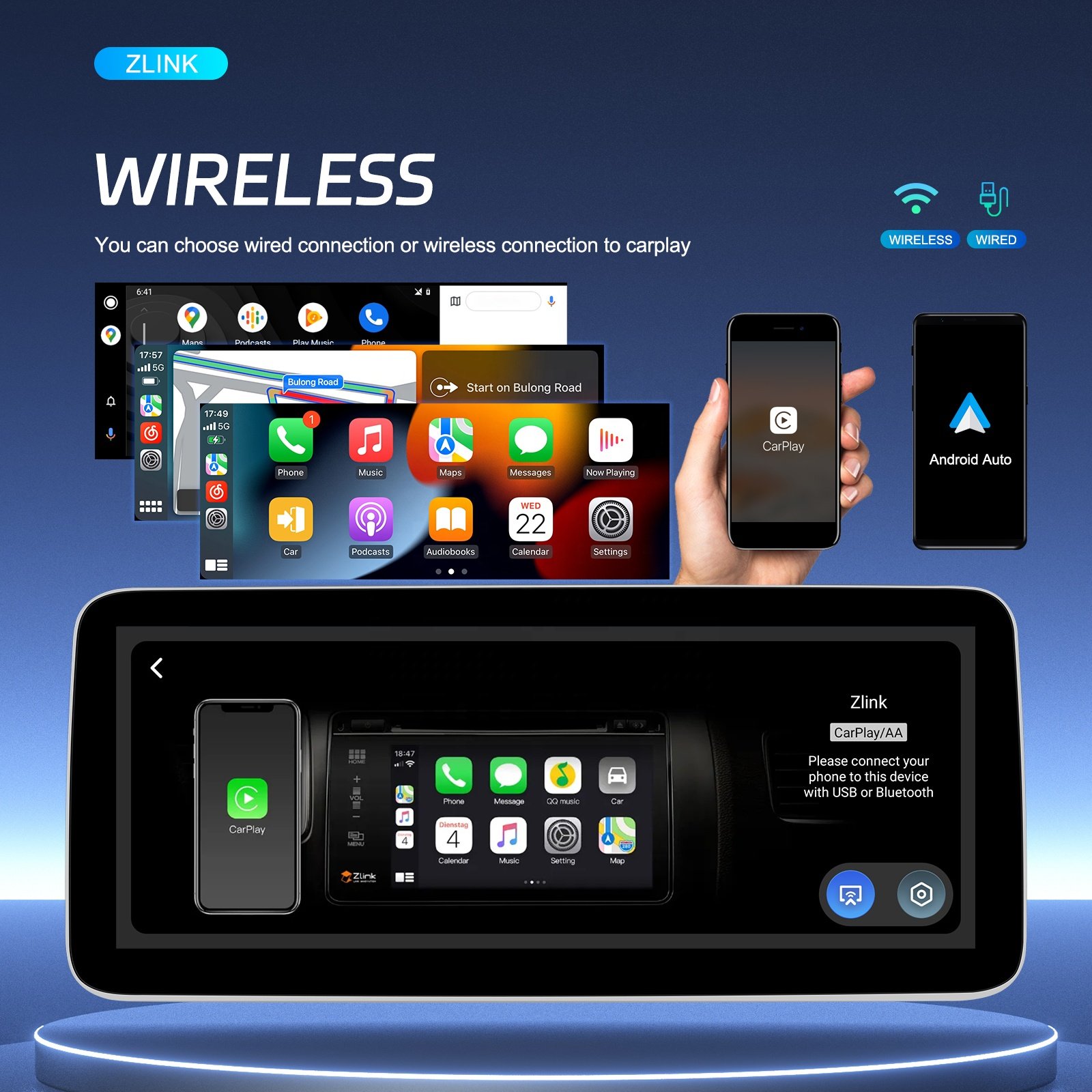 Podofo Android Car Stereo 12.3" Car Radio Frame For Honda Civic 2008-2011(left-hand drive) Carplay Android Auto 4G WIFI GPS BT
