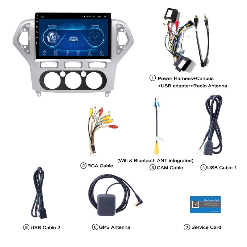 Car Dvd Player Android 10 Quad Core Smart Large Screen Touch Screen Car Navigationfor for Ford Mondeo 2007-2017